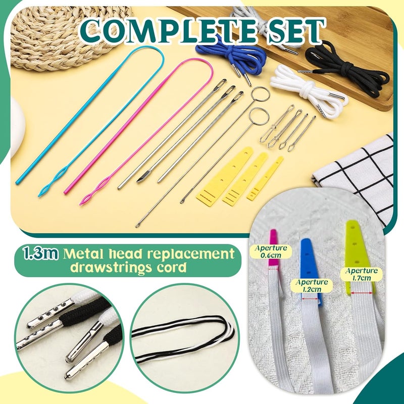 Fedmut Drawstring Threader Tool Set 18PCS with Loop Turner, Bodkin Sewing Tool, Elastic Threader and Hoodie String Drawstring for Jacket, Pants, Sportswear and Hat Threading - Image 5